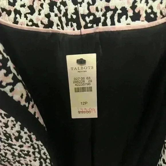 NWT Talbots jacquard open coat structured classic mid-length  Size 12P - Picture 2 of 5